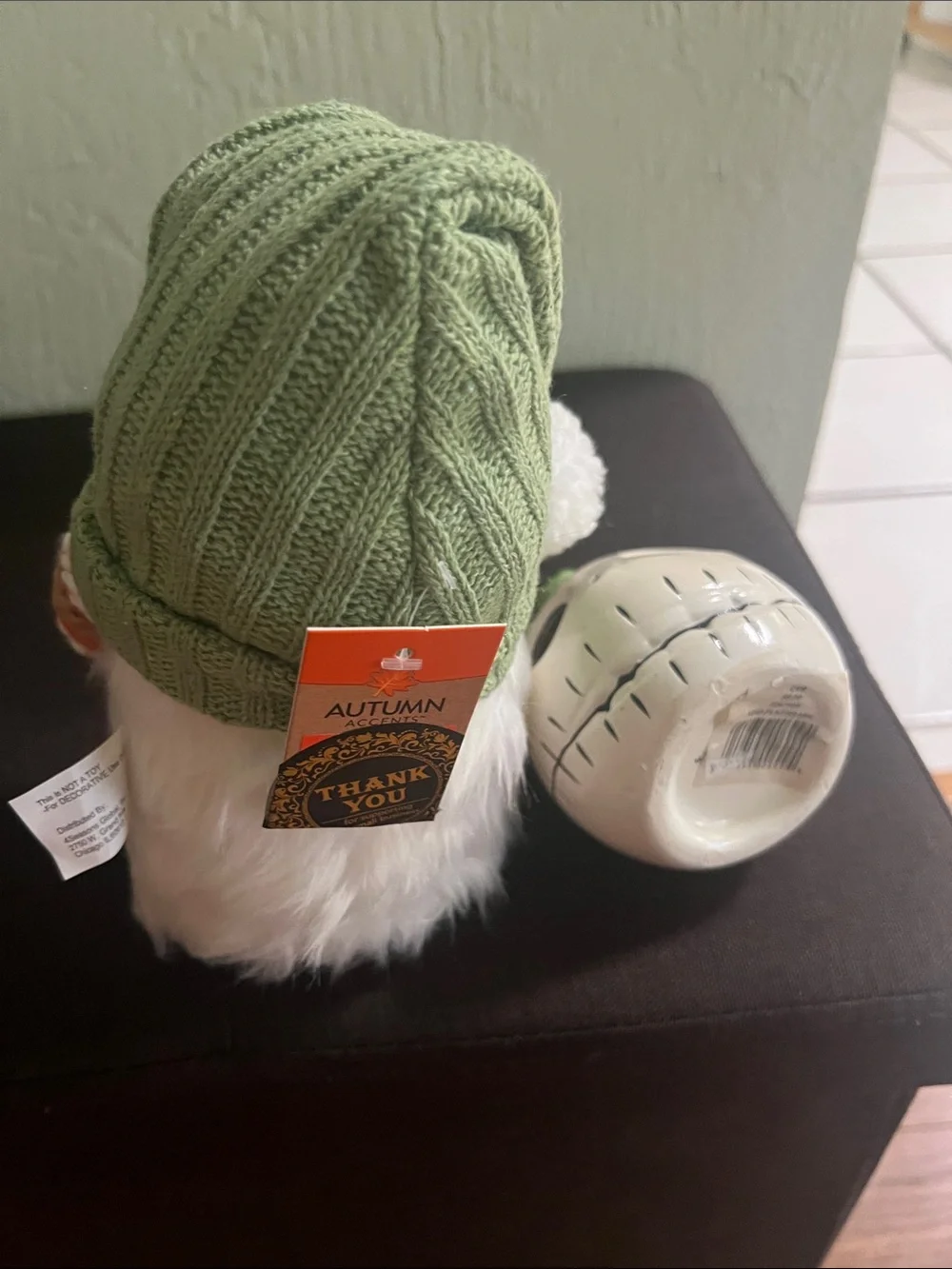 #3260**Gnome Costume Plush Doll - Green Hat, Orange Arms